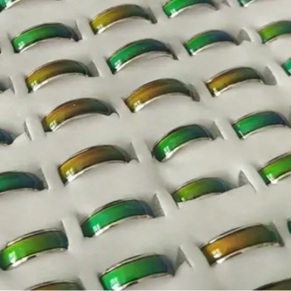 10PC Color Changing Mood Ring Set - Picture 2 of 6